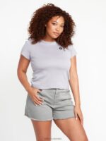 pantalones cortos de hirise con escalones de piedra rayo de luna Z44ZX948 ropa mujer - Image 7