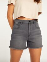 pantalones cortos de hirise con escalones de piedra vendimia negro Z44ZX960 ropa mujer - Image 10