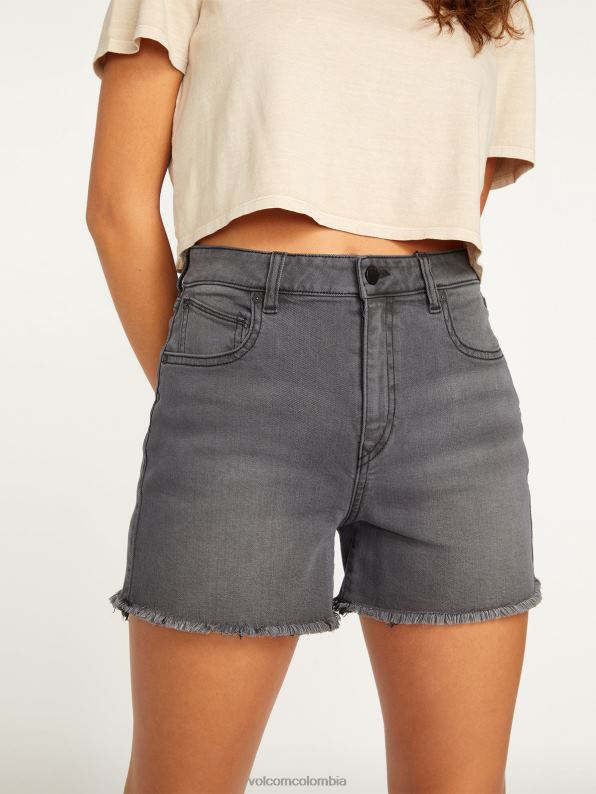 pantalones cortos de hirise con escalones de piedra vendimia negro Z44ZX960 ropa mujer - Image 10