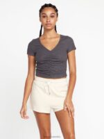 pantalones cortos de lana vividos en el salón crema Z44ZX945 ropa mujer