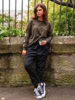 pantalones de chándal negro Z44ZX941 ropa mujer