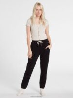 pantalones de felpa vividos en el salón negro Z44ZX969 ropa mujer - Image 8