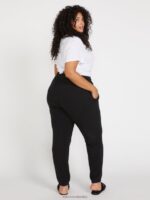 pantalones de lana de salón de talla grande negro Z44ZX942 ropa mujer - Image 2