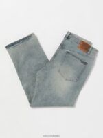 pantalones de mezclilla clavadora lavado claro de tiro seguro Z44ZX343 ropa hombres - Image 2