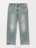pantalones de mezclilla clavadora lavado claro de tiro seguro Z44ZX343 ropa hombres