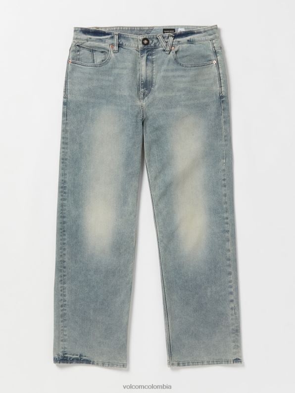pantalones de mezclilla clavadora lavado claro de tiro seguro Z44ZX343 ropa hombres - Image 1