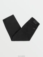 pantalones de mezclilla ondulados negro Z44ZX338 ropa hombres - Image 3
