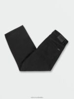 pantalones de mezclilla ondulados negro Z44ZX338 ropa hombres - Image 5