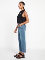 pantalones de tiro alto con escalón de piedra azul jaspe Z44ZX966 ropa mujer - Image 8
