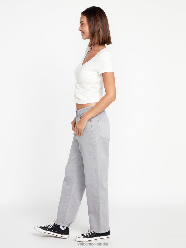 pantalones de tiro alto con escalón de piedra rayo de luna Z44ZX961 ropa mujer - Image 4