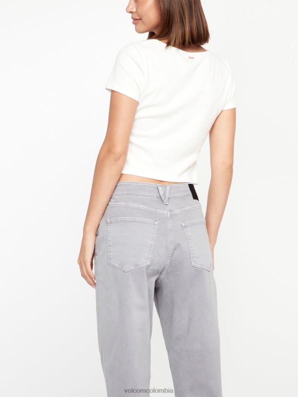 pantalones de tiro alto con escalón de piedra rayo de luna Z44ZX961 ropa mujer - Image 7