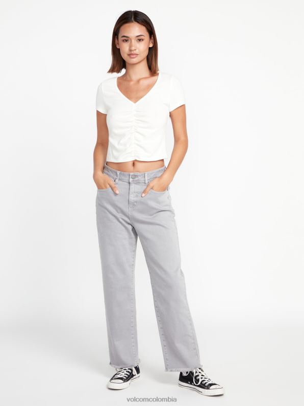 pantalones de tiro alto con escalón de piedra rayo de luna Z44ZX961 ropa mujer - Image 1