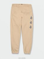 pantalones icónicos de vellón con cintura elástica almendra Z44ZX337 ropa hombres
