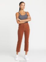 pantalones rectos colocados nuez moscada Z44ZX923 ropa mujer