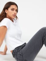 pantalones rectos colocados vendimia negro Z44ZX935 ropa mujer - Image 6