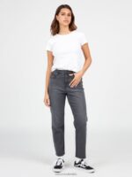 pantalones rectos colocados vendimia negro Z44ZX935 ropa mujer - Image 10
