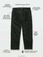 pantalones tapered de pana verde cedro Z44ZX291 ropa hombres - Image 3