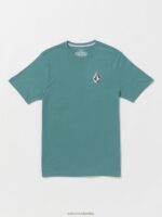 playera de manga corta con piedra icónica servicio azul Z44ZX54 ropa hombres