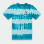 playera de manga corta con tinte psicodélico verde azulado del océano Z44ZX1121 ropa Niños