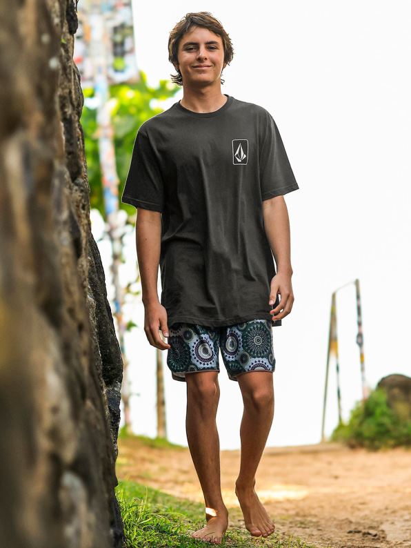playera de manga corta originador vendimia negro Z44ZX65 ropa hombres - Image 2