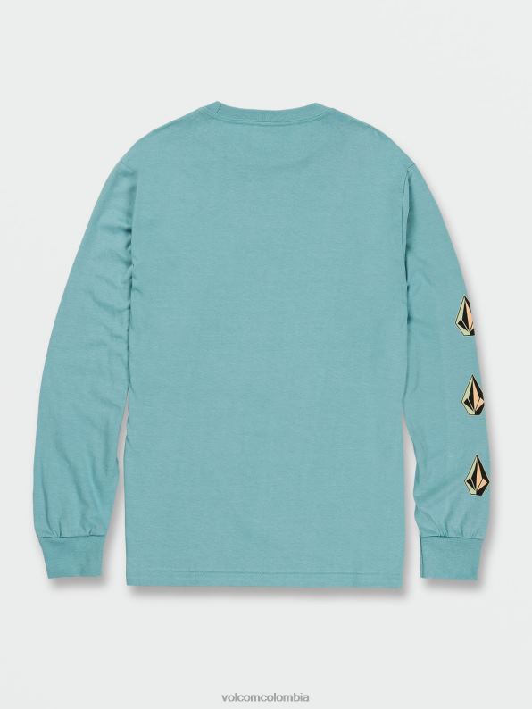 playera de manga larga con piedra icónica cali azul brezo Z44ZX116 ropa hombres - Image 2