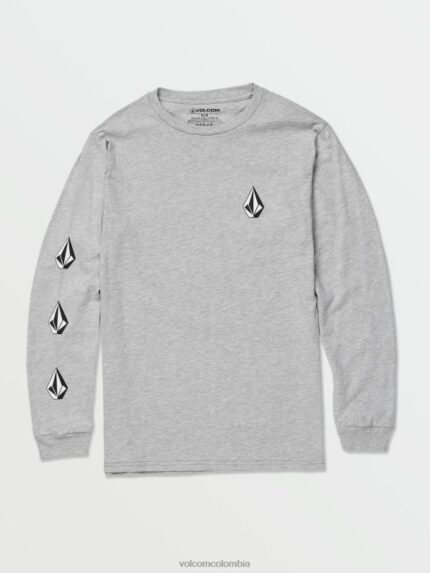 playera de manga larga con piedra icónica cuero gris Z44ZX77 ropa hombres