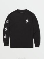 playera de manga larga con piedra icónica negro Z44ZX1124 ropa Niños