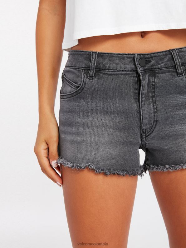 shorts de mezclilla elásticos Stoney vendimia negro Z44ZX957 ropa mujer - Image 2