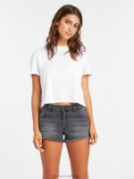 shorts de mezclilla elásticos Stoney vendimia negro Z44ZX957 ropa mujer - Image 7