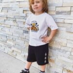 shorts de polar con piedra icónica negro Z44ZX1222 ropa Niños