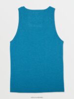 tanque de brezo sólido azul tormentoso Z44ZX96 ropa hombres - Image 2