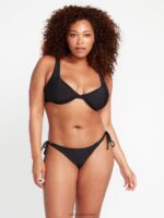 top de bikini con aro en U simplemente sin costuras negro Z44ZX1084 ropa mujer - Image 9