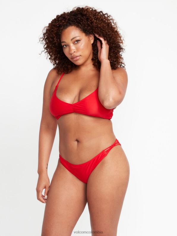 top de bikini simplemente sólido con cuello en V caramelo de manzana Z44ZX1073 ropa mujer - Image 15