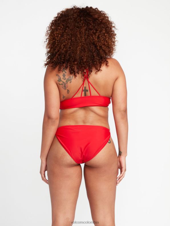 top de bikini simplemente sólido con cuello en V caramelo de manzana Z44ZX1073 ropa mujer - Image 4