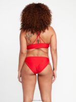 top de bikini simplemente sólido con cuello en V caramelo de manzana Z44ZX1073 ropa mujer - Image 5