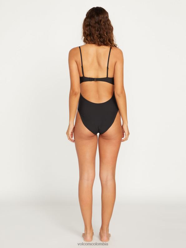traje de baño de una pieza simplemente sin costuras negro Z44ZX1089 ropa mujer - Image 2