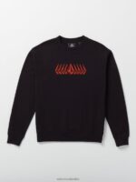 tripulación Watanite sudadera con capucha negro Z44ZX176 ropa hombres