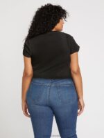 uno de cada camiseta de bebé más tamaño negro Z44ZX823 ropa mujer - Image 5